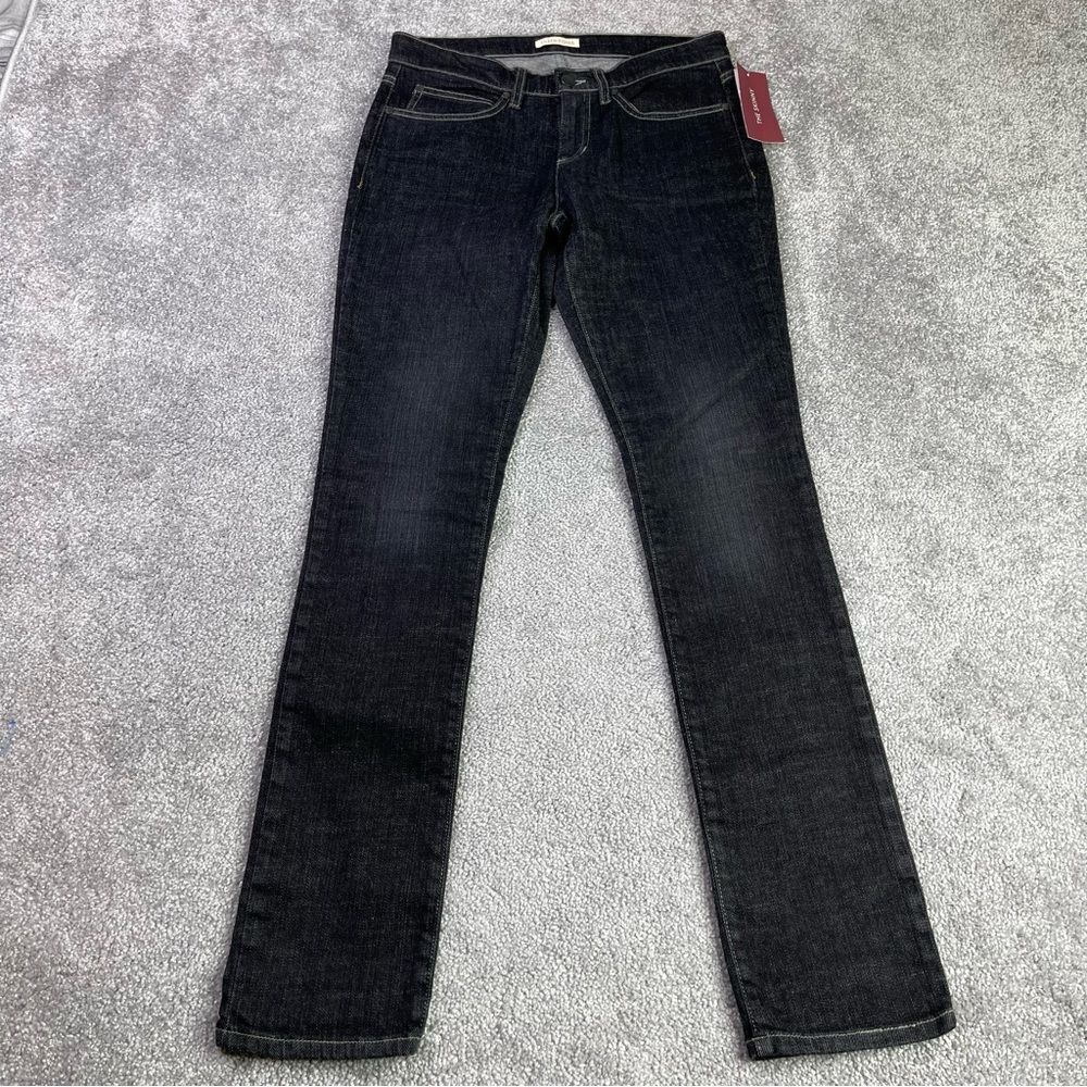 Eileen Fisher Jeans Women's 2 Black Skinny Mid-Rise Denim Stretch Organic Cotton